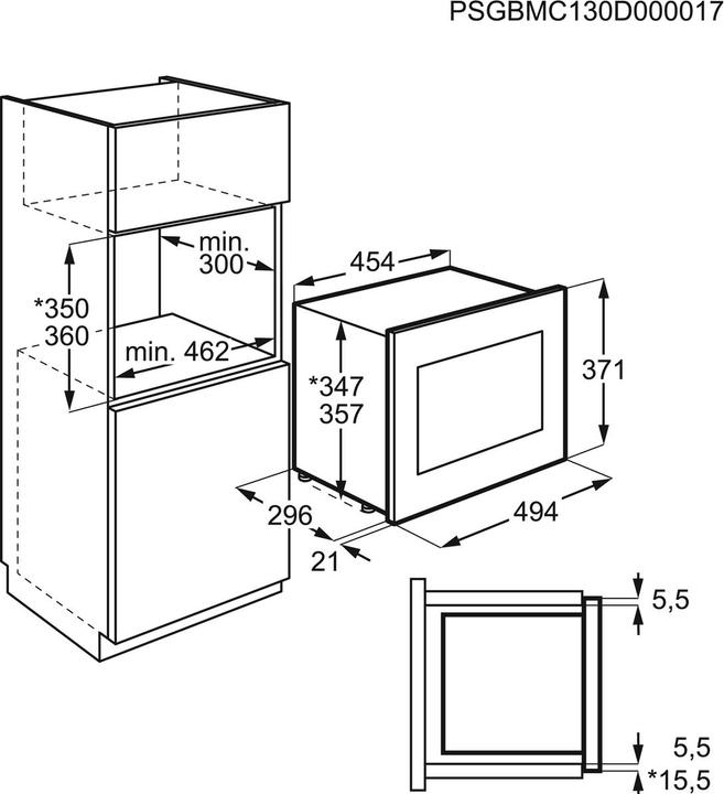 Produktbild AEG MBB1755SEM Integriert Solo-Mikrowelle Edelstahl (17 l)
