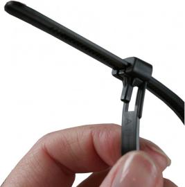 Produktbild ProPlus Kabelbinder lösbar 7,6 x 300mm schwarz, wiederwendbare Kabelbinder 50 Stück (300 mm, 50 Stk.)
