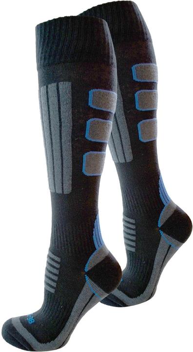 Produktbild Normani 2 Paar Coolmax Ski-Kniestrümpfe Schwarz/Grau/Blau (35 - 38)