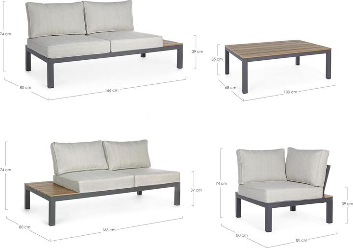 Image du produit Bizzotto Jardin Lounge d'angle Elias SJ61