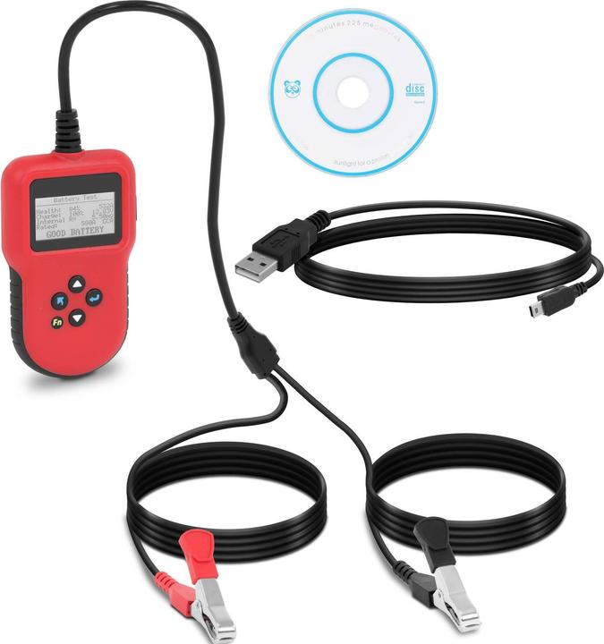 Image du produit MSW Testeur de batterie automobile numérique - 12 V/24 V - LCD - multilingue