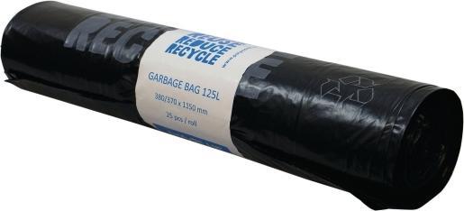 Immagine prodotto Polynova Nissan Sacchi per rifiuti poliblu, 125 l, plastica riciclata, 40 my, nero, rotolo con 25 pezzi.