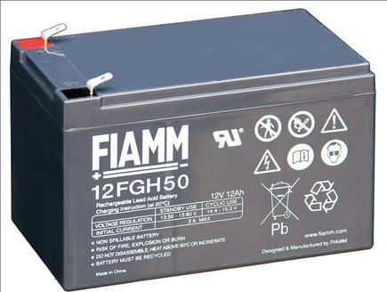 Immagine prodotto Fiamm Batteria ricaricabile, al piombo, 12V, 12Ah, linguetta piatta, 6,3 mm (12 V, 12 Ah)