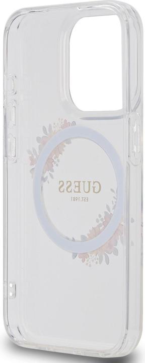 Immagine prodotto Guess GUHMP15XHFWFCT Custodia rigida trasparente per iPhone 15 Pro Max 6,7" IML Flowers Wreatch MagSafe (Apple iPhone 15 Pro Max)