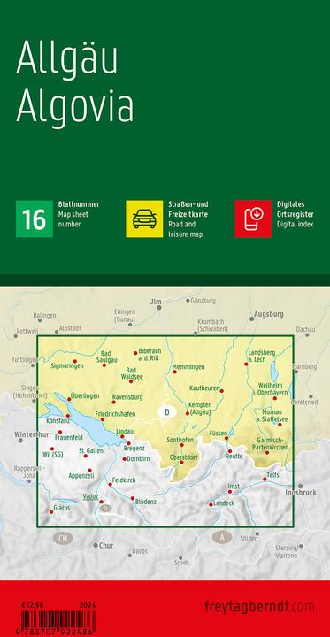 Actual product image Allgäu, road and leisure map 1:150,000, freytag & berndt