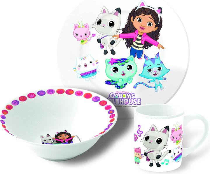 Actual product image Gabby's Dollhouse Stor - 3-Piece Ceramic Gift Set - (88045)