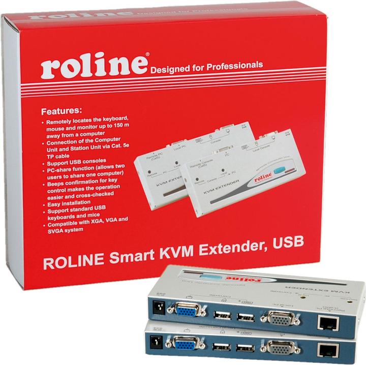 Actual product image Roline Smart KVM extension via RJ-45, VGA, USB