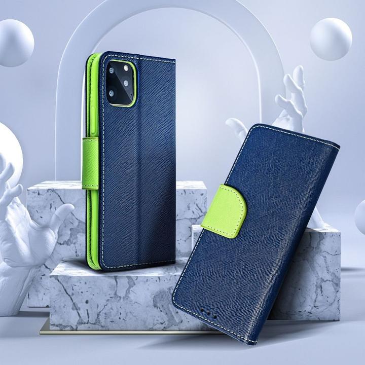 Actual product image Fancy Book Book case OEM case for SAMSUNG S24 Plus navy / lime (Samsung Galaxy S24+)