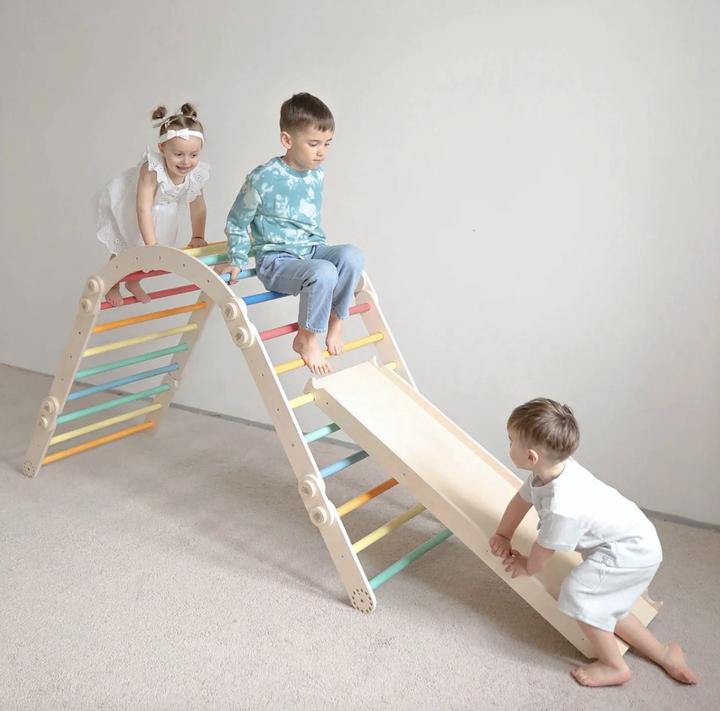 Actual product image Montessori Maxi climbing frame - Set XXL with slide- Hell ® by Busy Kids