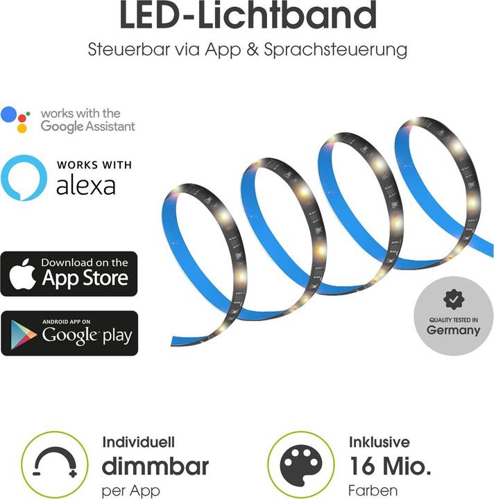 Immagine prodotto Xlayer Striscia Echo LED 3m multicolore dimmerabile (Multicolore, 50 cm, Interno)