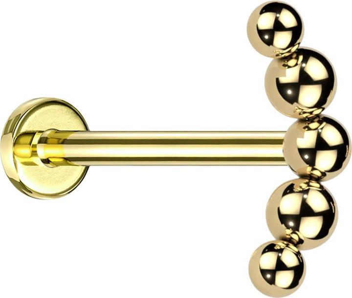 Produktbild Star Piercing Micro Labret Innengewinde vergoldet Bogen Kugeln (ohne Messing, Titan G23)
