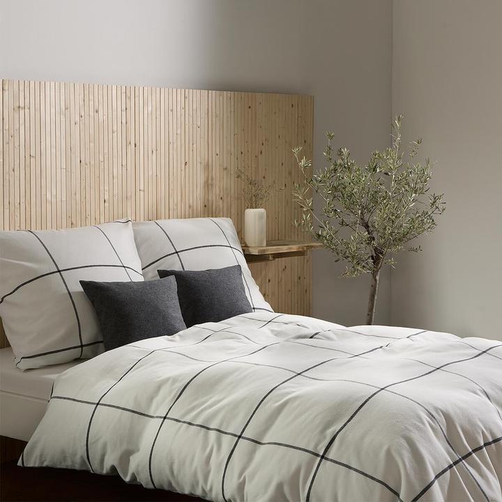 Immagine prodotto Fleuresse biancheria da letto in flanella fine tessuta Lech Cork nero bianco (Set di biancheria da letto, 135x200 cm + 80x80 cm)