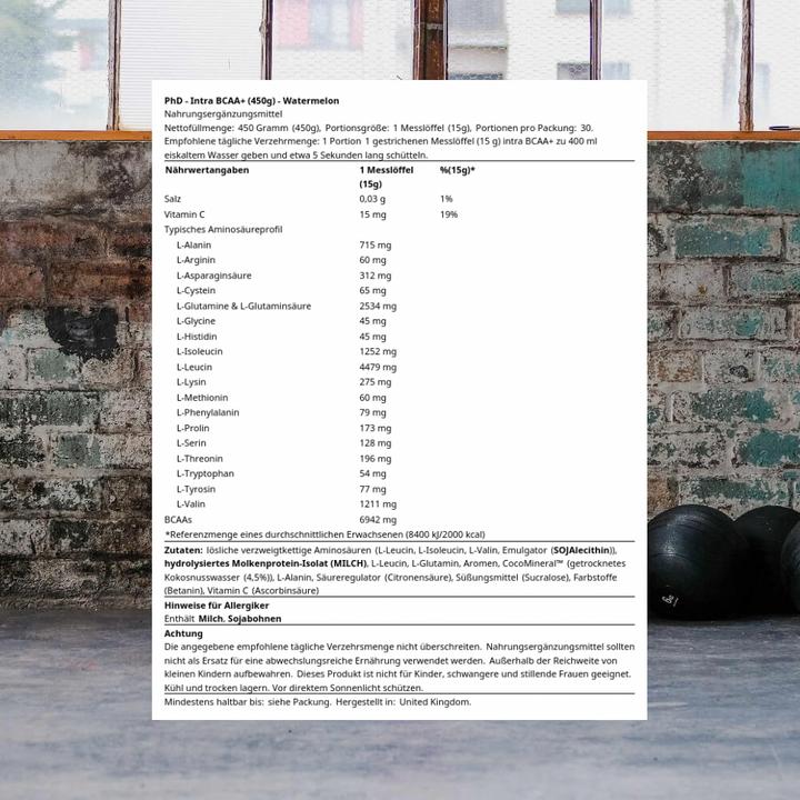 Produktbild PhD Nutrition Intra BCAA (Wassermelone, 1 Stk., 450 g)