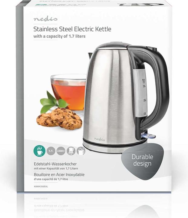 Produktbild Nedis Wasserkocher - 360°-Drehsockel - Verdecktes Heizelement - Strix-Regler - Trockengehschutz - (1.70 l, EU-Stecker)