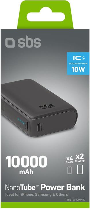 Actual product image SBS Powerbank 10.000mAh 2x USB-C/1x USB 10W black (10000 mAh, 10 W, 37 Wh)