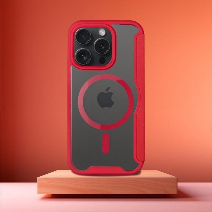 Image du produit OEM Book case SMART MAG Book case compatible with MagSafe for IPHONE 16 Pro red (Apple iPhone 16 Pro)
