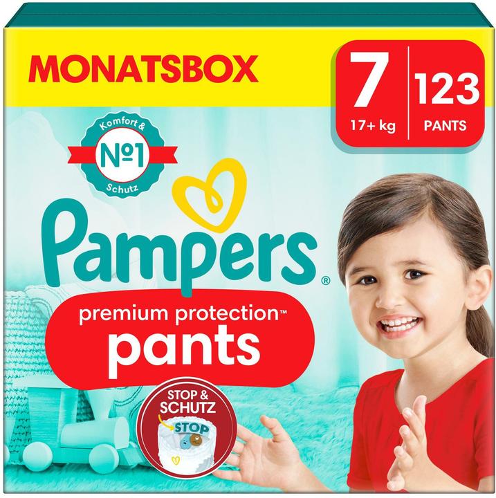 Pampers Premium Protection Pants (Taille 7, Pack mensuel, 123 pièce(s))