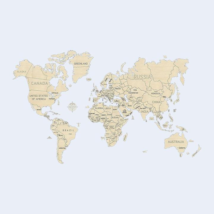 Immagine prodotto WoodenCity Mappa del mondo L (31 pezzi)