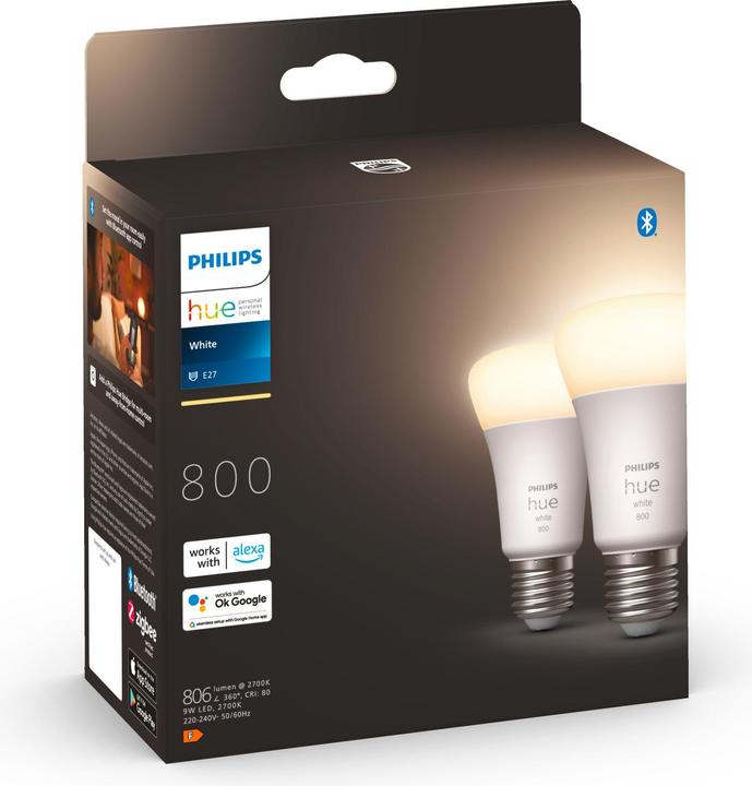 Actual product image Philips Hue White BT (E27, 9.50 W, 806 lm, 2 x, F)