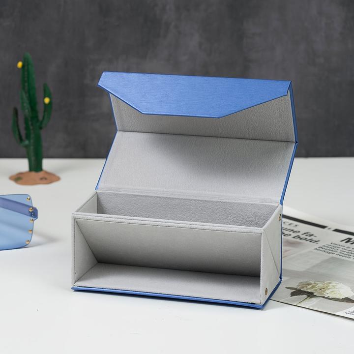 Only-Bags.Store Aufbewahrungsbox aus PU-Leder mit Samtfutter | Mehrfarbiger 2-Fächer-Organizer für Brillen, Schmuck