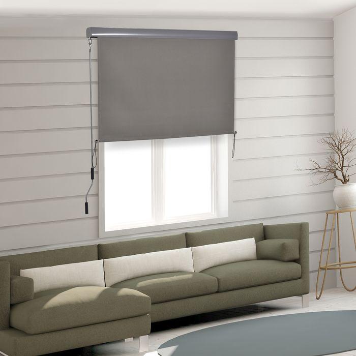 Produktbild Swisshandel24 Senkrechtmarkise Balkon Windschutz & Sichtschutz, Handkurbel, Polyester+Aluminium, Grau, 140x250cm (1.40 m)