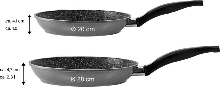 Actual product image Stoneline Pan set, 2 pieces, 20/28 cm (28 cm, Frying pan, Aluminium)
