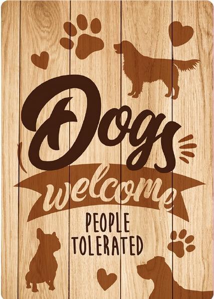 Produktbild Plenty gifts Waakbord Blik Dogs Welcome People Tolerated