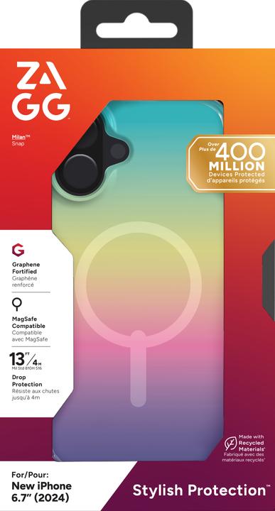 Productafbeelding Zagg Milan Snap MagSafe iPhone 16 Plus hoesje - Iridescent (Apple iPhone 16 Plus)