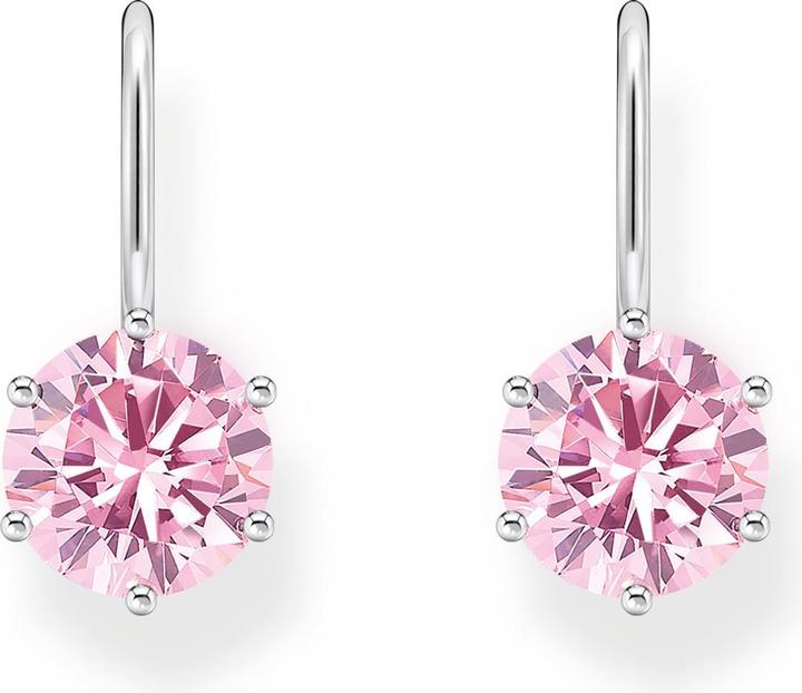 Produktbild Thomas Sabo Ohrhänger mit grossem, pinkfarbenem Zirkonia Silber (925er Silber)