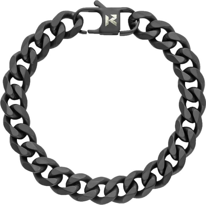 K12 - Black Cuban Bracelet - 10.5 mm (17 cm, ohne Messing, Chirurgenstahl 316L)