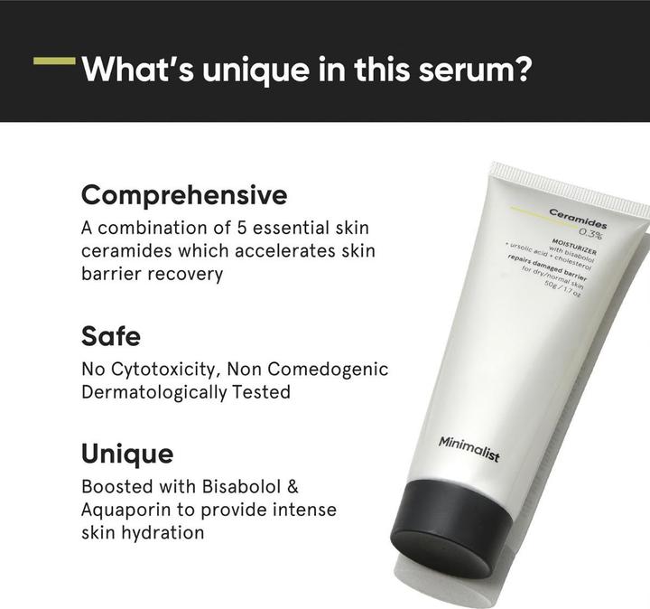 Image du produit Minimalist Céramides 0,3% Hydratant au bisabolol (Crème 24h)