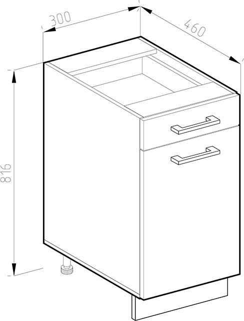 Produktbild Vicco Apothekerschrank R-Line (30 x 60 x 81.5 cm)