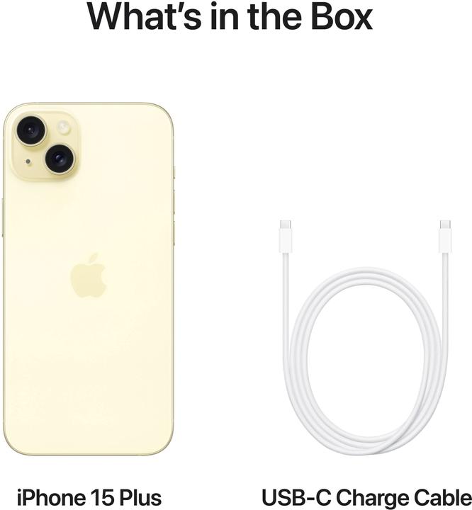 Produktbild Apple iPhone 15 Plus (256 GB, Yellow, 6.70", SIM + eSIM, 48 Mpx, 5G)