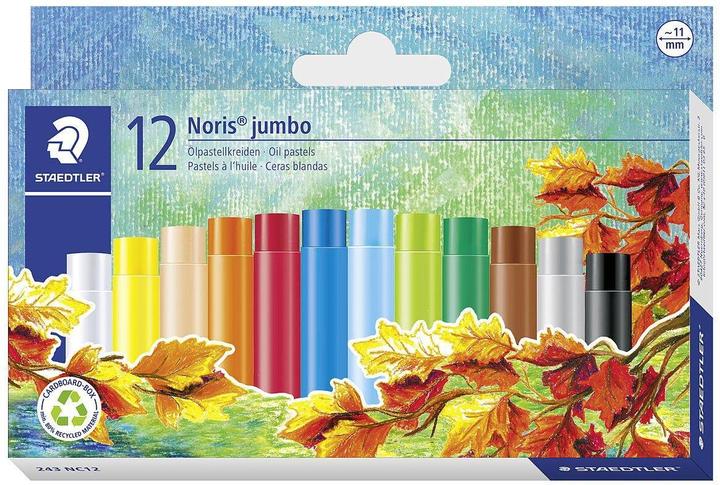 Actual product image Staedtler Noris jumbo 243 oil pastel chalk cardboard box with 12 pieces, assorted (Sorted, 1 x)