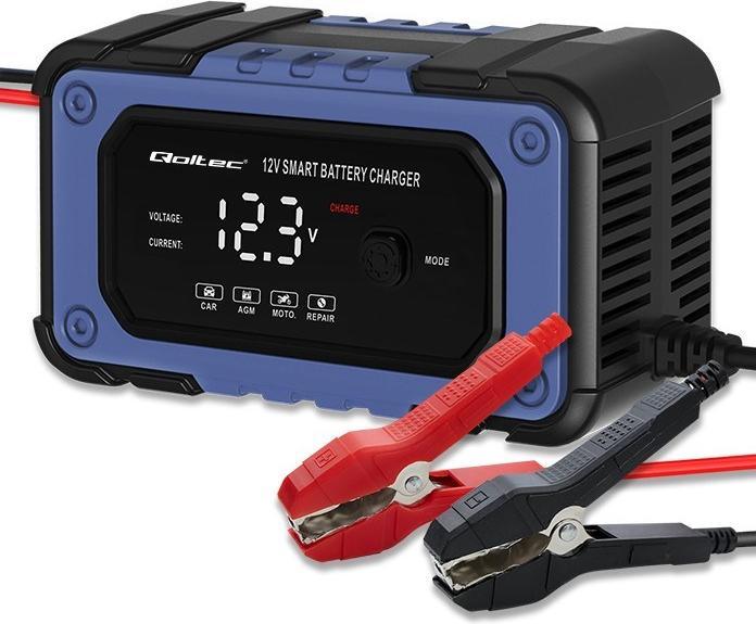 Immagine prodotto Qoltec Prostownik do akumulatora z funkcją naprawy | Inteligentna mikroprocesowa ładowarka| 12V | (12V, 6 A)