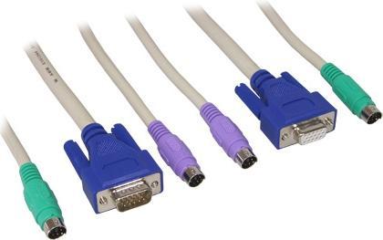 Actual product image Alcasa 1909OC2 1.8m Blue Green Purple KeyboardVideoMouse KVM Cable