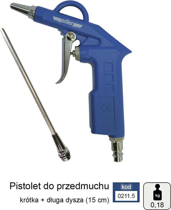 Adler PISTOLET DO PRZEDMUCHIWANIA 2cm+15cm