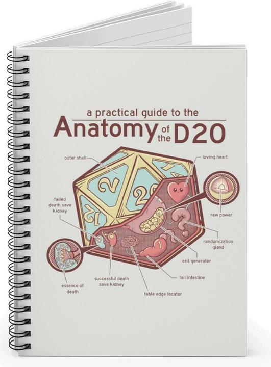 Produktbild Glass Staff Notizbuch Anatomy of the d20 Weiss/Rot (Liniert, Harter Einband)