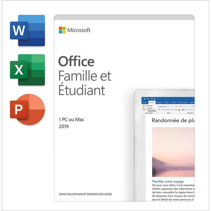 Produktbild Microsoft Office Home & Student 2019 Französisch (1 User, unbegrenzt)