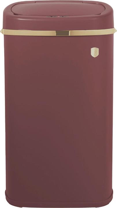 Image du produit BerlingerHaus Poubelle design en métal, avec capteur, 58l, bordeaux (58 l)