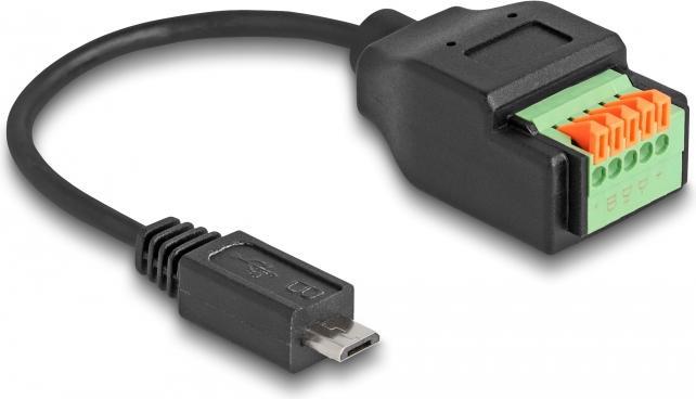 Image du produit Delock Câble USB 2.0 type micro-B mâle vers bornier Ad (0.15 m, USB 2.0)