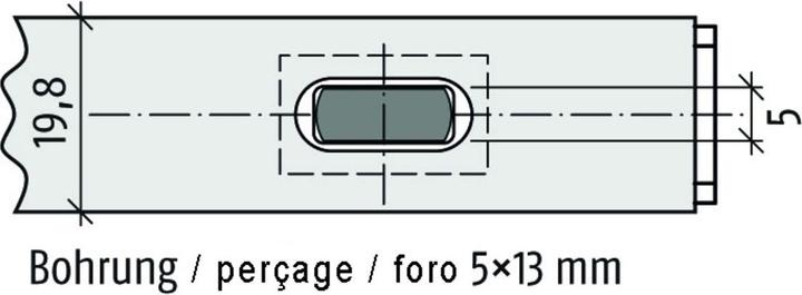 Actual product image Planet Door edge bolt KR for 2-leaf door closures Profilb (T-flat angle, 1 pcs.)