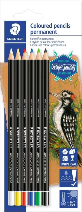 Staedtler Lumocolor permanent glass chrome 108 20 Waterproof coloured pencils (6 x)
