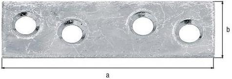 Produktbild GAH Flachverbinder Länge 50 mm Breite 14 mm Stärke 1,75 mm Stahl sendzimirverzinkt Anzahl Löcher 4 (Flachverbinder, 100 Stk.)