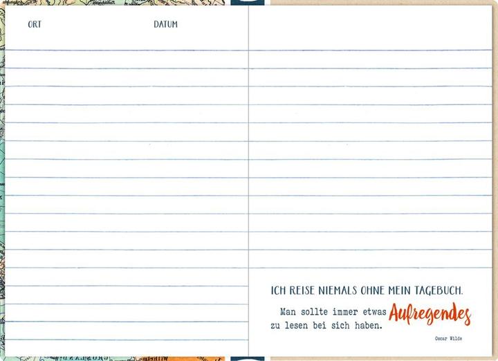 Image du produit Carnet de voyage Carte géographique (À rayures, Couverture rigide)