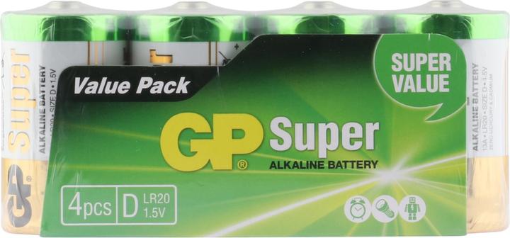 Produktbild GP Batteries Batterie D Mono Super, 4 Stück (4 Stk., Gerätespezifisch)