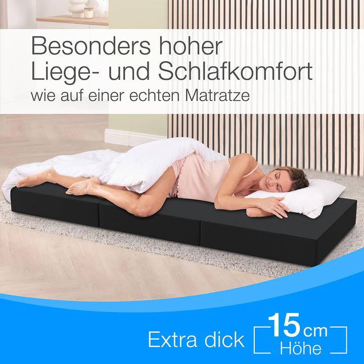 Image du produit Bestschlaf Klappmatratze, 3-teilige Faltmatratze, Reisebett, Gästematratze (75 x 195 cm, Noyau de mousse)