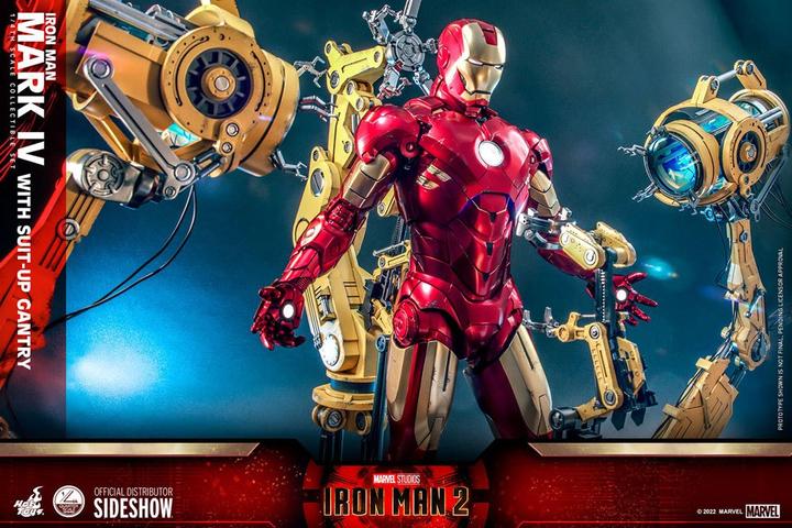 Image du produit Hot Toys Iron Man 2 figurine 1/4 Iron Man Mark IV with Suit-Up Gantry 49 cm