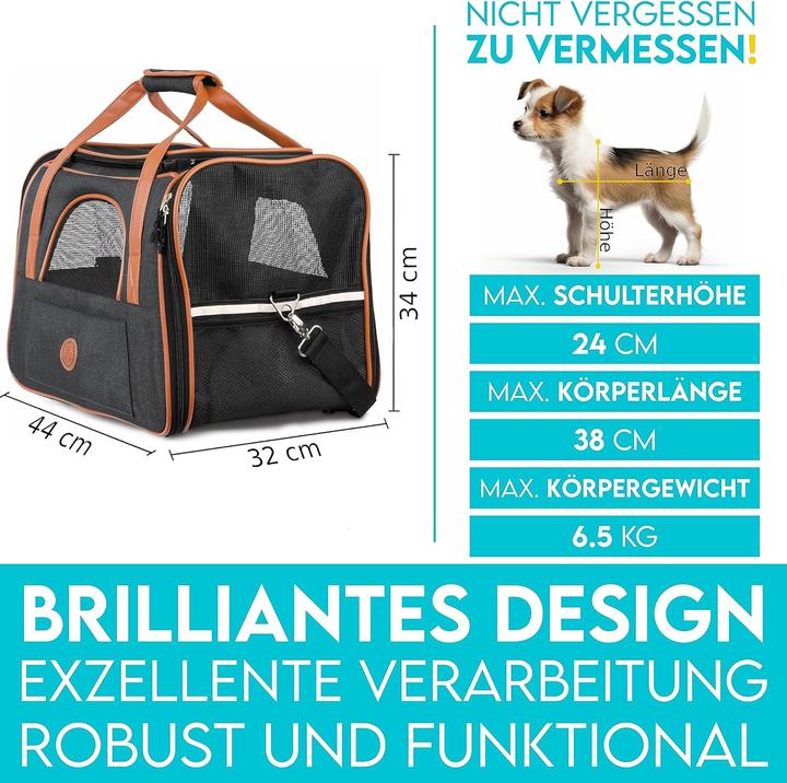 Immagine prodotto Hund ist König Borsa per cani (Cane, Riflettori, Traspirante, Pieghevole, Chiudibile a chiave)