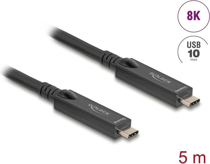 Actual product image Delock Active optical USB-C 8K video + data + PD cable 5 m (5 m, USB 3.2 Gen 2)